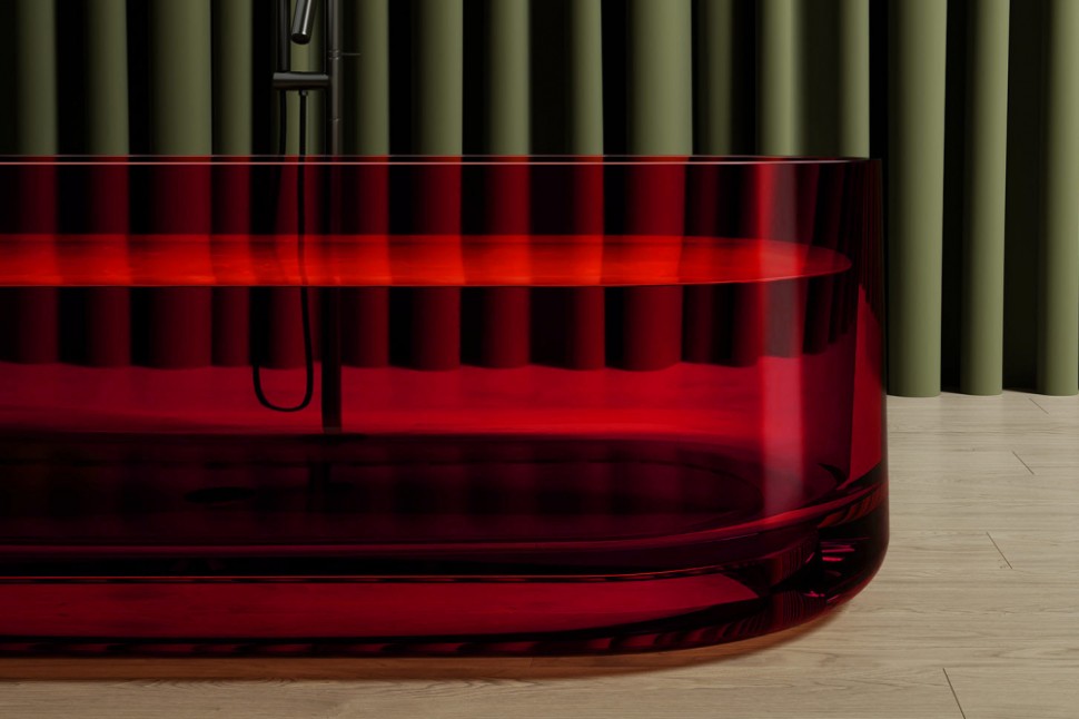 Прозрачная ванна ABBER Kristall AT9708Rubin красная