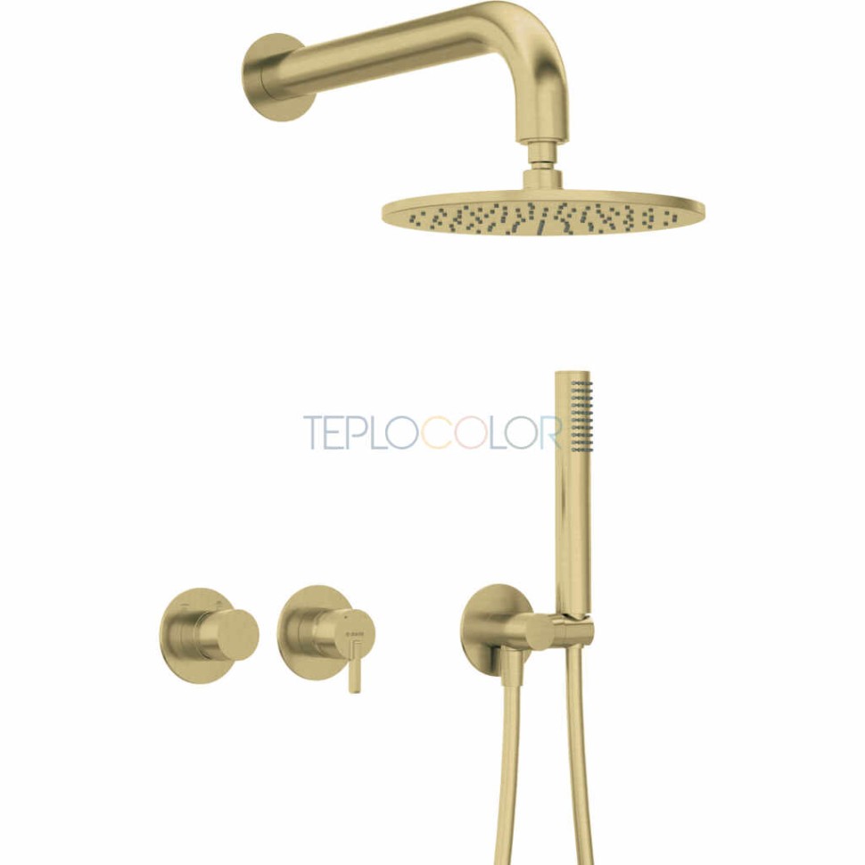 Набор для душа скрытого монтажа, с верхним душем - с горизонтальным смесителем