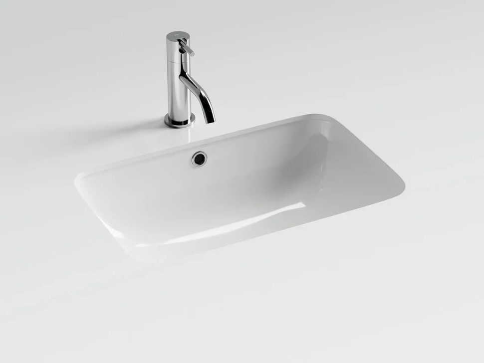 Раковина встраиваемая снизу 540x360x190 с отверстием слива перелива цвет белый CN7018