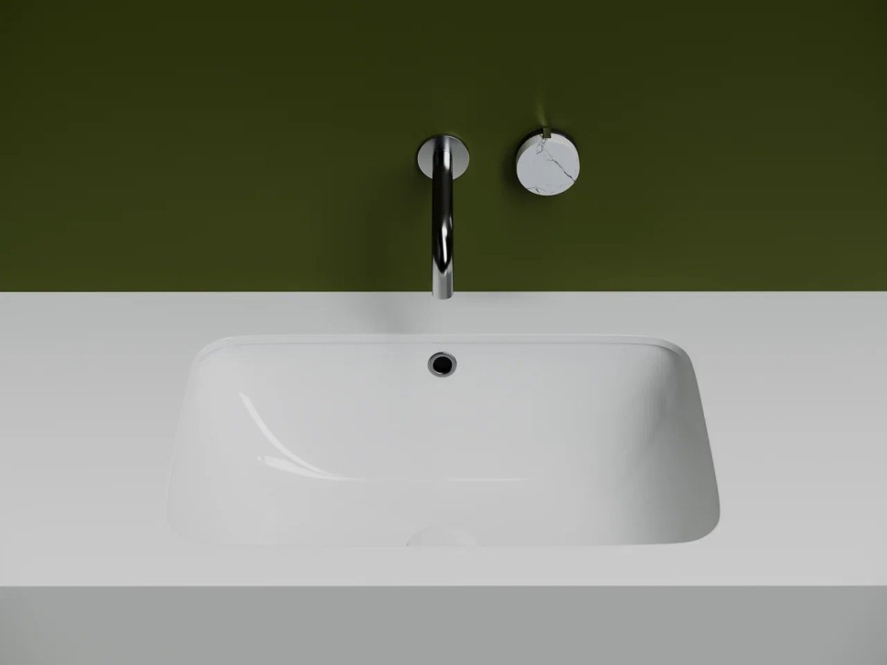 Раковина встраиваемая снизу 540x360x190 с отверстием слива перелива цвет белый CN7018