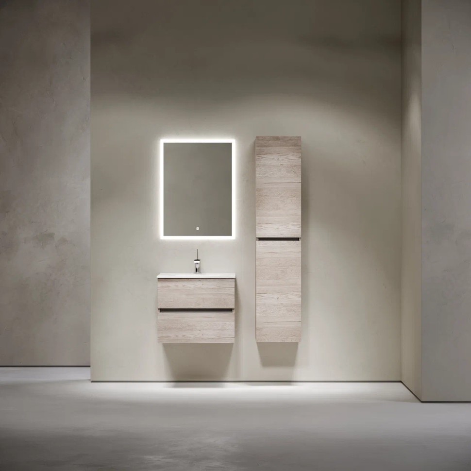 Тумба подвесная SANCOS Urban 590х450х550, c двумя ящиками оснащенными доводчиками, дуб галифакс натуральный , арт. UR60EG