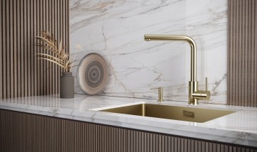Смеситель для кухни TWIN, светлое золото, Tw213622-LG, Paulmark