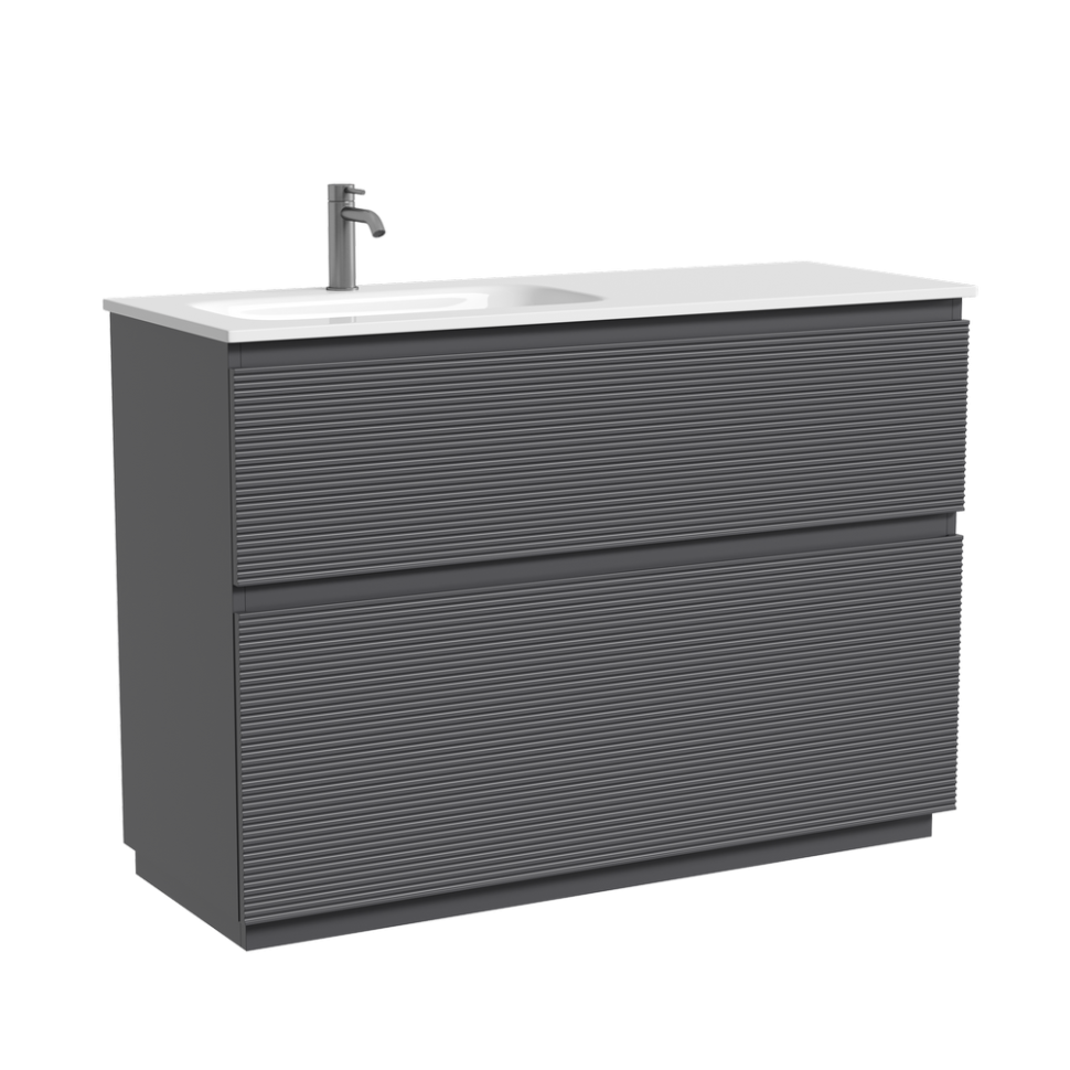 Тумба напольная SANCOS Folk Floor левая 1190х445х850, c двумя ящиками оснащенными доводчиками, Grey soft, арт.FL120FLGS