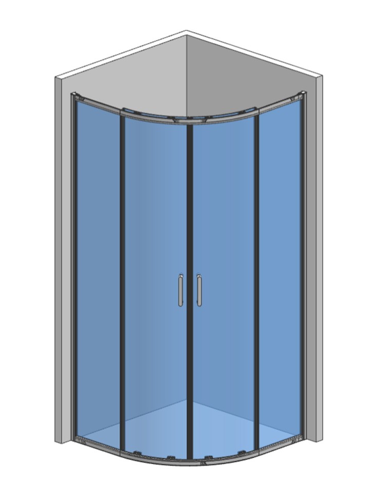 Душевой уголок 900*900*1950мм., стекло 6мм, цвет профиля хром. Размер
