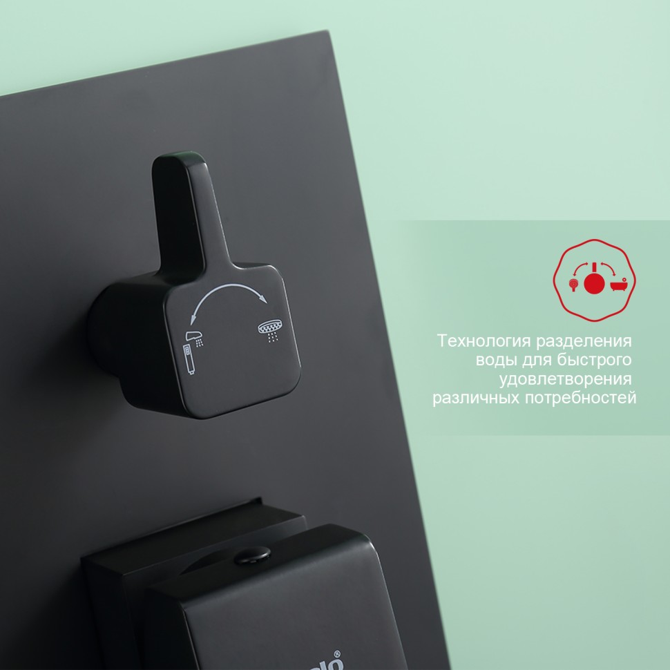 Душевая система Raglo встраиваемая черный