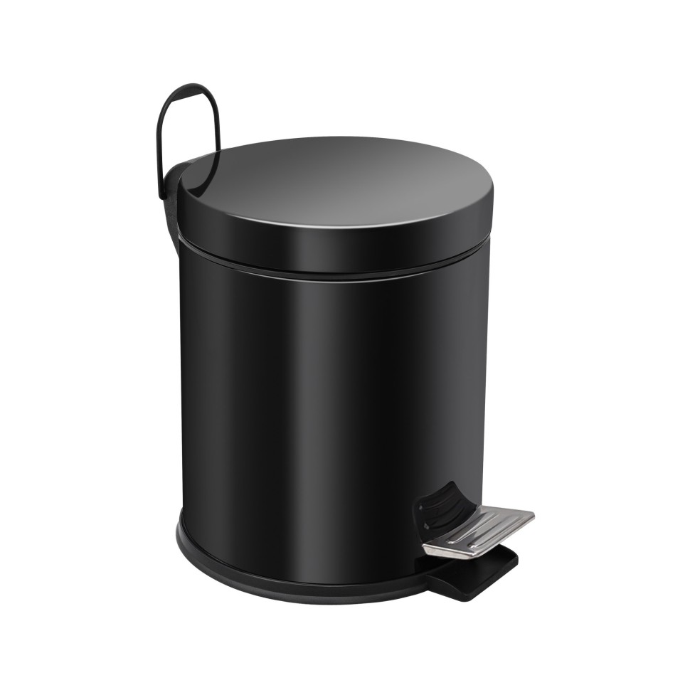 Ведро-контейнер BERGES для мусора с педалью 5 л, черное