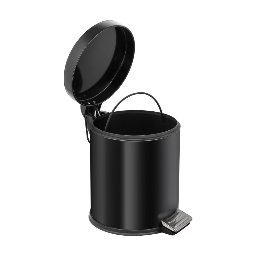 Ведро-контейнер BERGES для мусора с педалью 5 л, черное