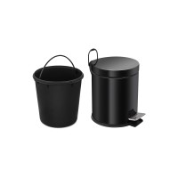Ведро-контейнер BERGES для мусора с педалью 5 л, черное
