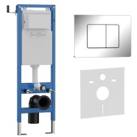 Комплект 2в1 IBERICA BLANCA инсталляция SILENCIO MINI, кнопка смыва INOX-C хром глянцевый (IB.001M.1131)