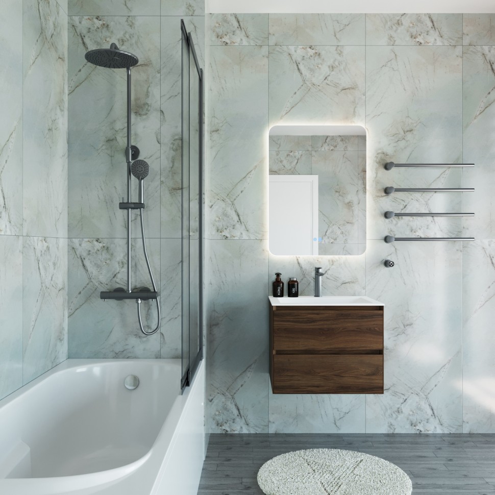 Ванна акриловая Vincea VBT-2A170-LG с ножками 1700*750*480, пристенная, цвет белый