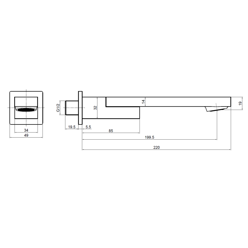 AQM8304BG Излив встраиваемый поворотный