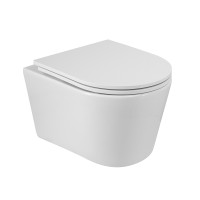 Унитаз подвесной безободковый с сиденьем CEZARES LINER CZR-38083-49-TH-TOR/SC