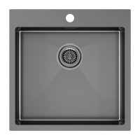 Мойка нерж. сталь KRONER 51, PM215151-GM, вороненая сталь, 510х510мм, Paulmark