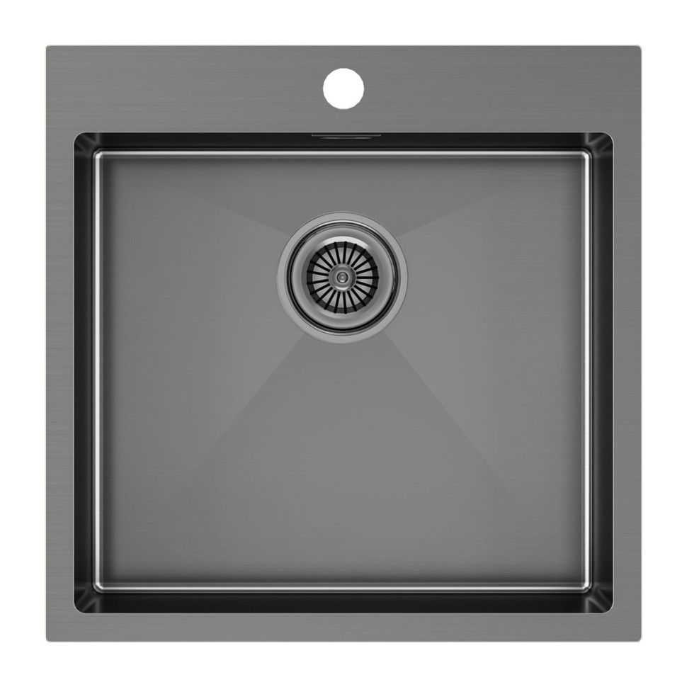 Мойка нерж. сталь KRONER 51, PM215151-GM, вороненая сталь, 510х510мм, Paulmark