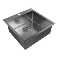 Мойка нерж. сталь KRONER 51, PM215151-GM, вороненая сталь, 510х510мм, Paulmark