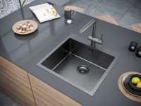 Мойка нерж. сталь KRONER 51, PM215151-GM, вороненая сталь, 510х510мм, Paulmark