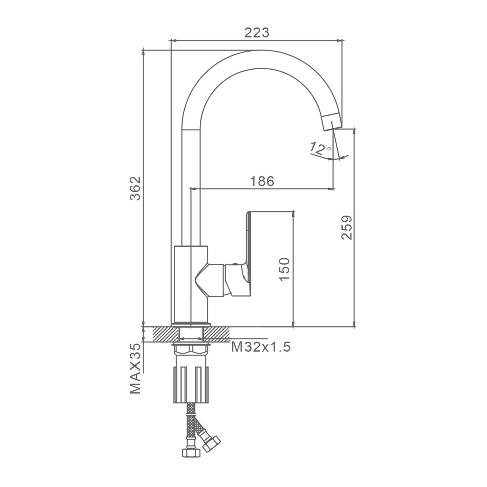 Смеситель Splenka для кухни S05.40 Хром