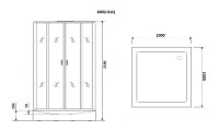 Душевая кабина Niagara Premium NG-6002-01Q (100х100х210) низкий поддон(16 см),стекло прозрачное,4 места