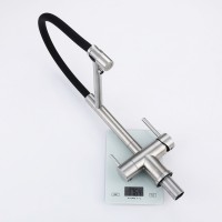 Смеситель Splenka для кухни со съемным гибким изливом, с магнитным фиксатором излива, с подключением фильтра питьевой воды S70.63.05 Сатин