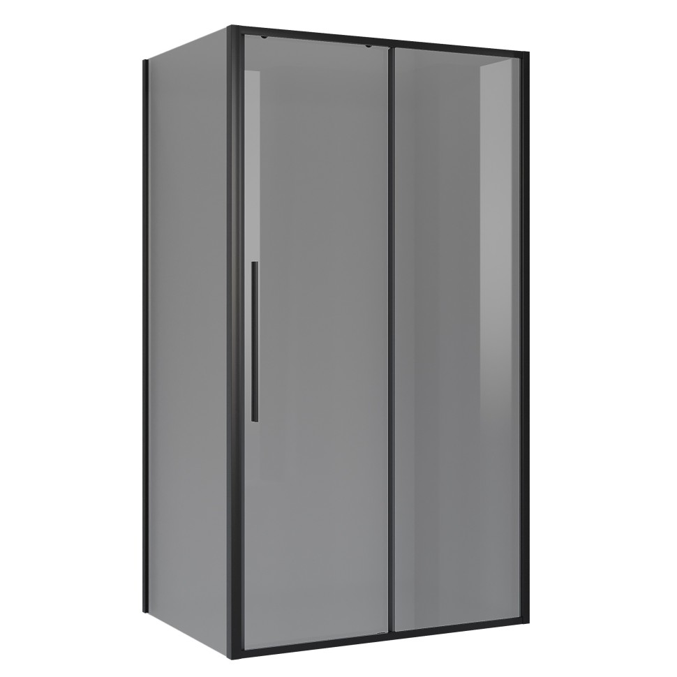 Душевое ограждение Niagara Nova NG-85-13TB-TB90-34 (130х90х195) прямоугольник,черный матовый,дверь раздвижная,стекло тонированное,2 места
