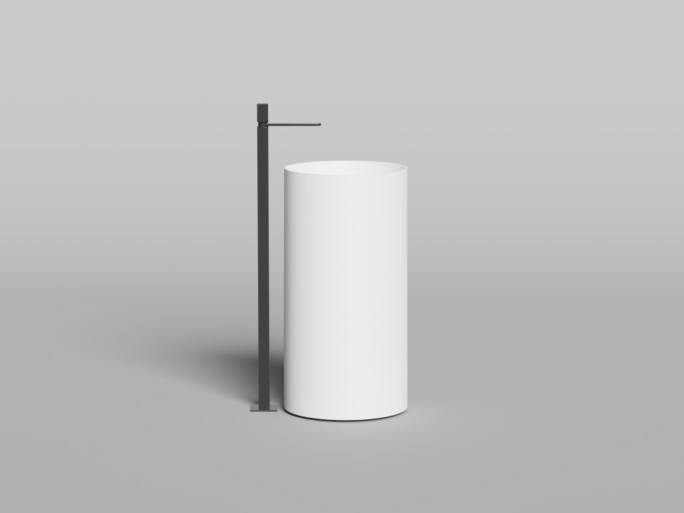 Раковина напольная ARMONIA ROUND 01 450х450х900 S-Stone Матовое 130421M