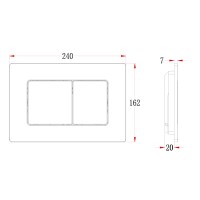 Кнопка смыва Veconi FLUSH V8, FLV8-GM, 240х162х7, пластик, оружейная сталь матовая