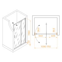 Душевая дверь RGW LE-103 (Прозрачное, 1100)
