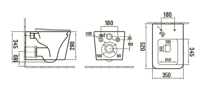 Унитаз подвесной Ceramalux 5170 MC