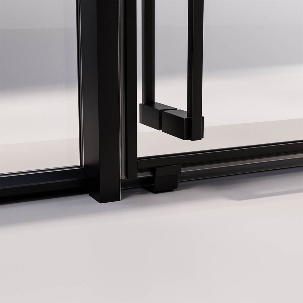 Душевой угол раздвижной Veconi Premium Prato 300 SP B-R, 1100х800x2000, черный матовый, стекло прозрачное