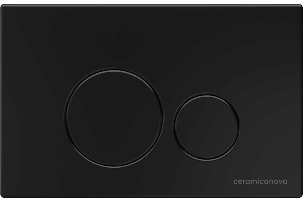 Система инсталляции для унитазов CERAMICANOVA Envision с кнопкой смыва Round цвет черный матовый и креплениями, арт. CN1001B