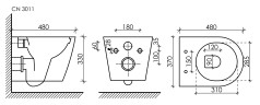 Подвесной унитаз Forma Rimless CN3011