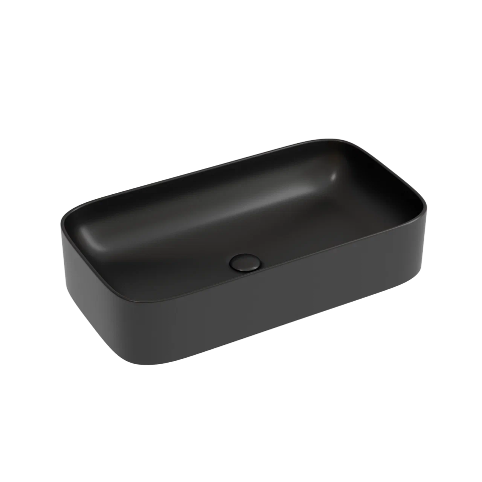Умывальник чаша накладная прямоугольная (цвет Черный Матовый) Element 705x380x122мм