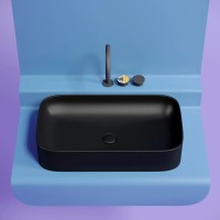 Умывальник чаша накладная прямоугольная (цвет Черный Матовый) Element 705x380x122мм