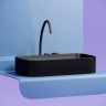 Умывальник чаша накладная прямоугольная (цвет Черный Матовый) Element 705x380x122мм