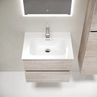 Тумба подвесная SANCOS Urban 690х450х550, c двумя ящиками оснащенными доводчиками, дуб галифакс натуральный , арт. UR70EG