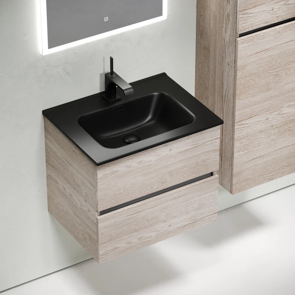 Тумба подвесная SANCOS Urban 690х450х550, c двумя ящиками оснащенными доводчиками, дуб галифакс натуральный , арт. UR70EG