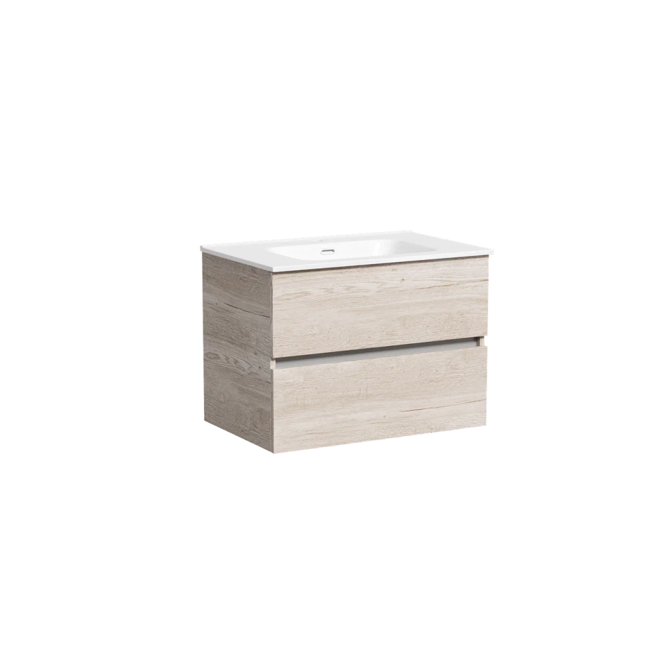 Тумба подвесная SANCOS Urban 690х450х550, c двумя ящиками оснащенными доводчиками, дуб галифакс натуральный , арт. UR70EG