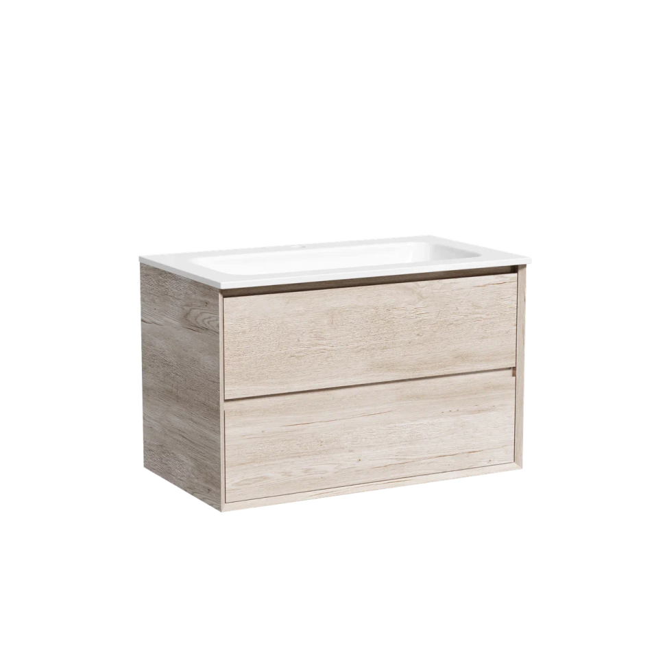 Тумба подвесная SANCOS Marmi 2.0 790х445х520 c двумя ящиками оснащенными доводчиками скрытого монтажа, цвет дуб галифакс натуральный, арт. MR2.080EG