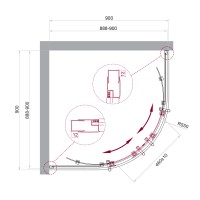 Душевой уголок BelBagno UNO-195-R-2-90-C-Cr