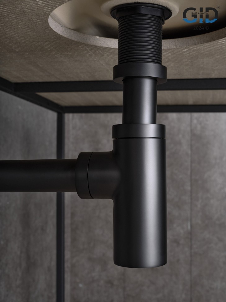 Сифон для раковины Gid G-74BL 75503S черный матовый