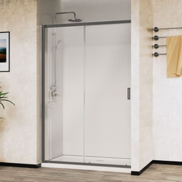Душевая дверь Сити (City) VDS-5CT120CLGM, 1200, вороненая сталь, стекло прозрачное