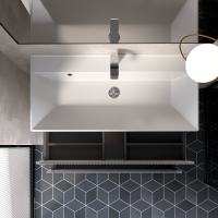 AQM900110GM &quot;S1&quot; тумба под умывальник подвесная 100 см., цвет серый.