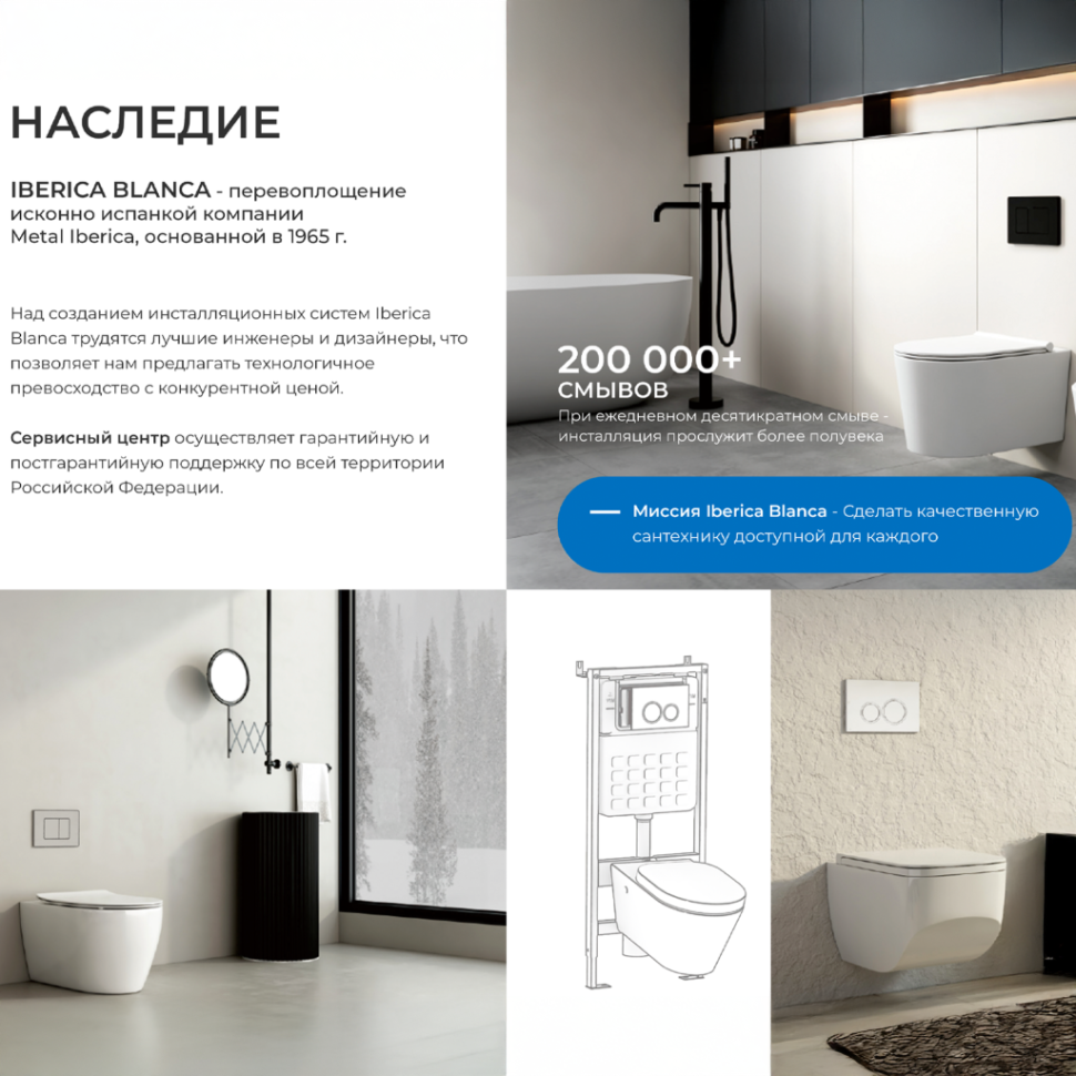 Инсталляция для подвесного унитаза IBERICA BLANCA SILENCIO (IB001.0.000.000.000)