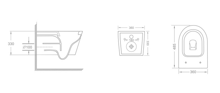 Унитаз подвесной IBERICA BLANCA BURGOS MINI Tornado белый (IB.BRM.234.1B1)