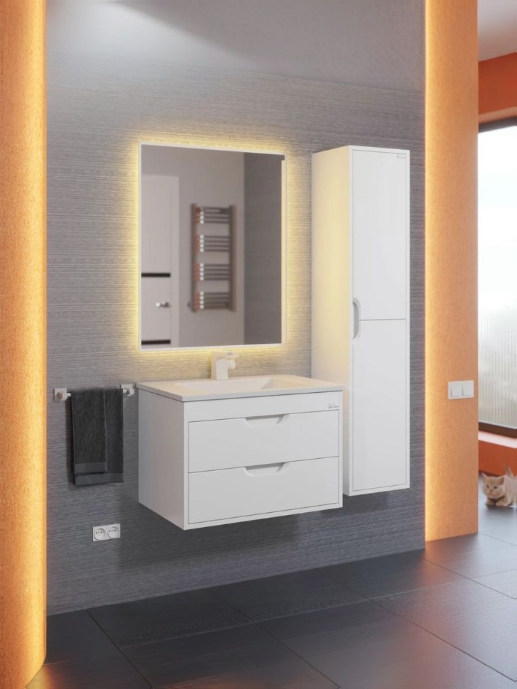 Тумба под раковину для ванной подвесная Uperwood Modul 61х44,4х55 см, белаяатовая