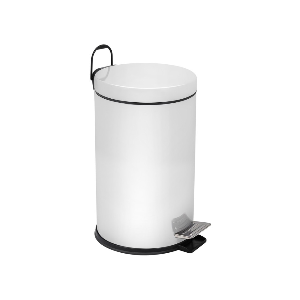 Ведро-контейнер BERGES для мусора с педалью 12 л, белое