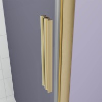 Душевая дверь Veconi Ottimo P30 G, 900x1900, золото брашинг, стекло прозрачное