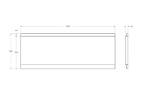 Передняя панель для акриловой ванны CEZARES ECO-155-SCR-W37