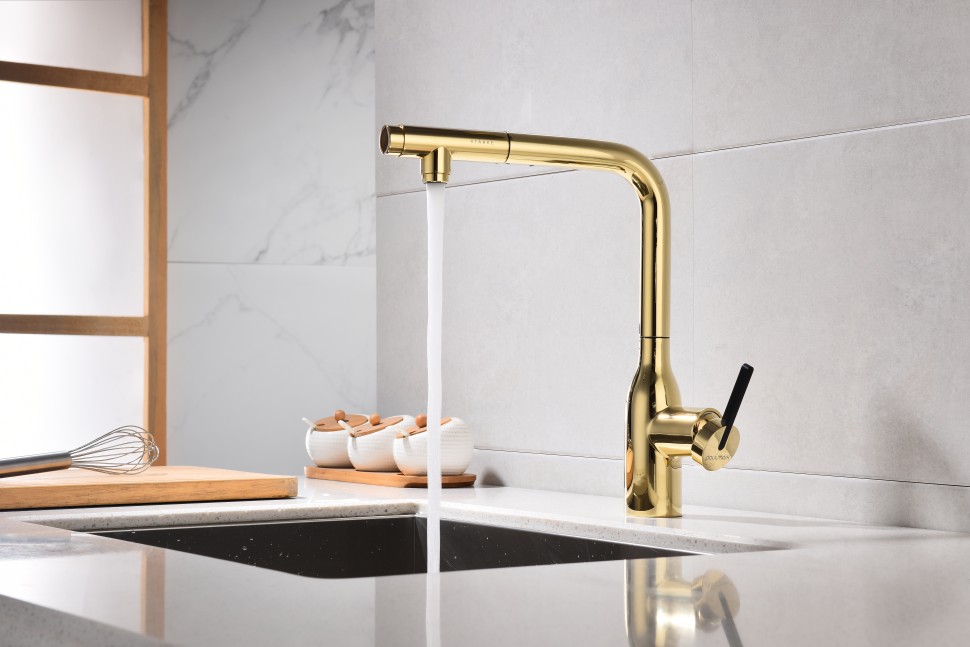 Смеситель для кухни Viper, золото, Vi213105-G, Starke-Paulmark