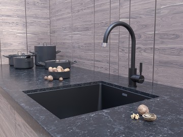 Смеситель для кухни Holstein, антрацит, Ho212063-401(AN), Paulmark